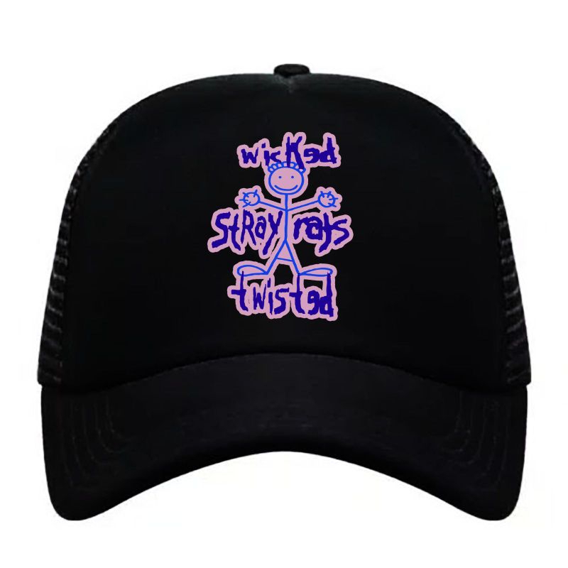 Topi Brand Stray Rats - Wicked Stray Rats Twisted / Trucker Hitam / Topi anak muda / Topi kerenn / T