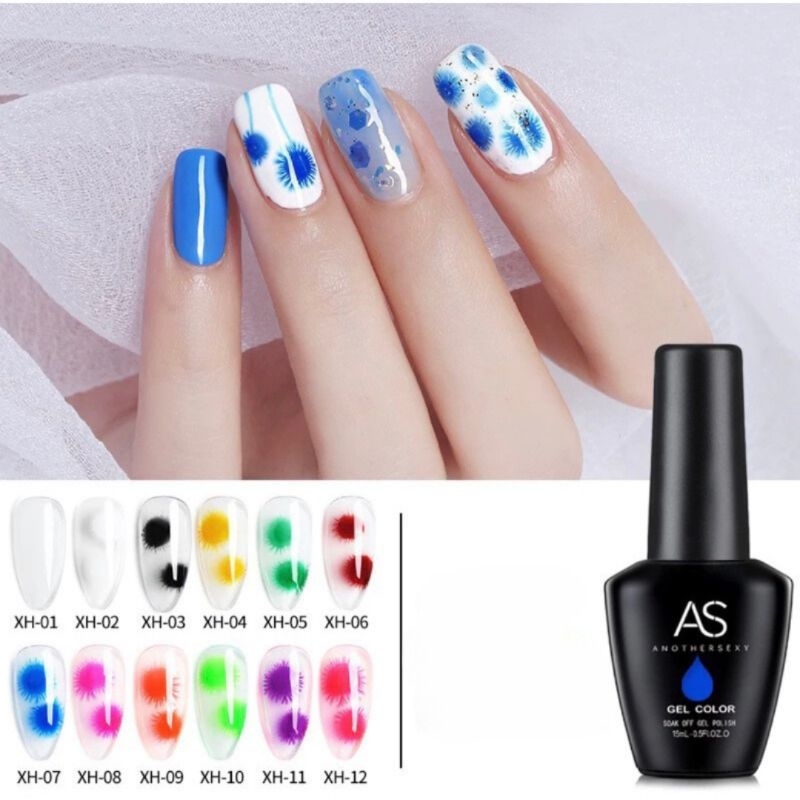 AS XH NAIL GEL POLISH SET 12 WARNA KUTEK GEL POLISH SET NEON BLOOM