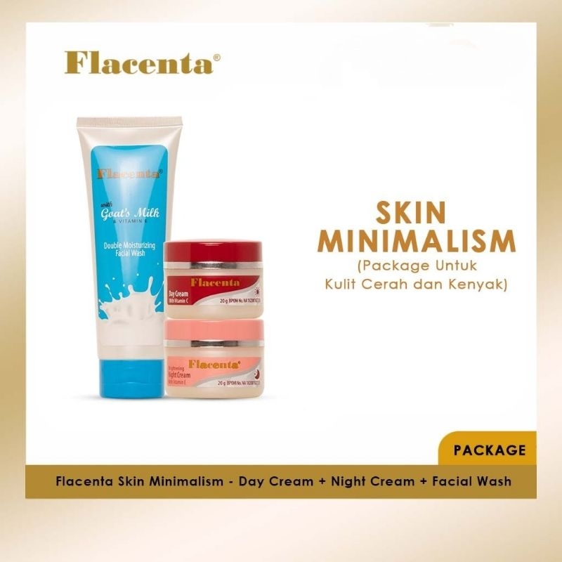 paket cream flacenta siang dan malam plus facial wash flacenta goat's milk
