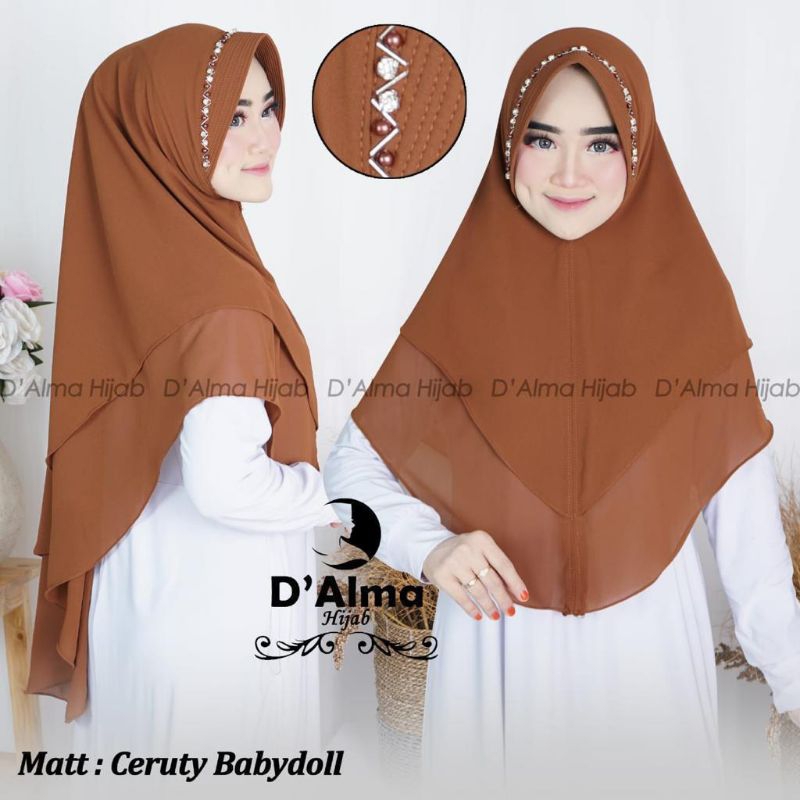 Jilbab Instan Ceruty Payet 2 layer ori D'Alma