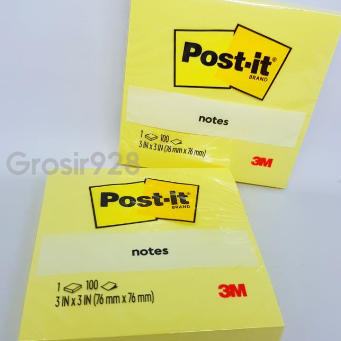 

DISKON Memo Stick Sticky Notes Post It 3M 654 Kuning 76 x 76 mm