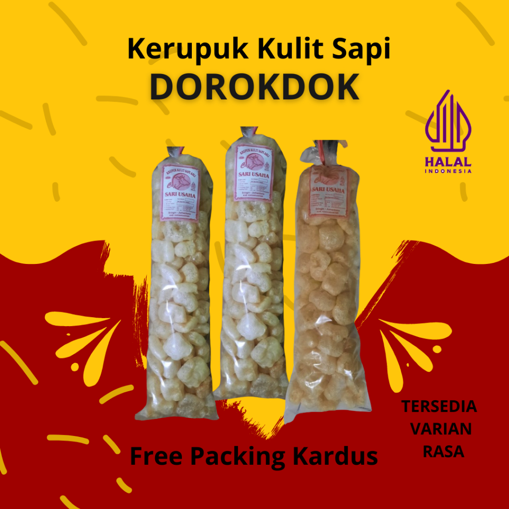 

Kerupuk Kulit Sapi Asli Dorokdok Rambak Sapi Paket Hemat 1 Klik Dapat 3 Bal Halal