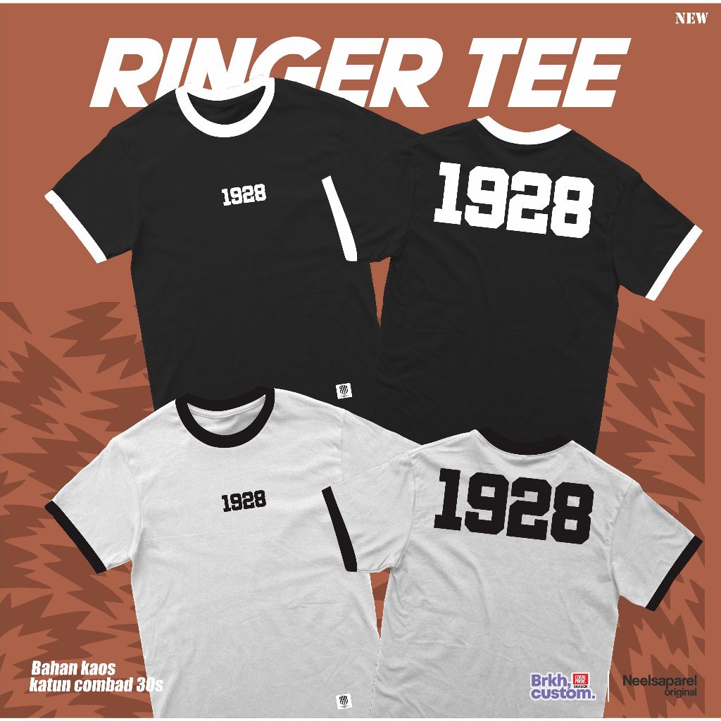 KAOS RINGER PERSIJA A2 | KAOS PERSIJA JAKARTA 1928 |JAKMANIA  SUPORTER FOOTBALL 01 KAOS NRIBUN ULTRA