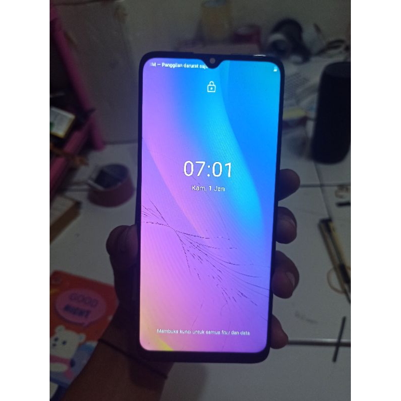 LCD ADVAN G9 PRO ORIGINAL COPOTAN RETAK LIAT GAMBAR