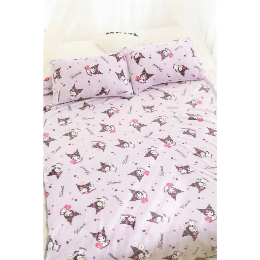 Selimut Kuromi Sarung Bantal Kuromi Selimut dan Sarung Bantal Kuromi