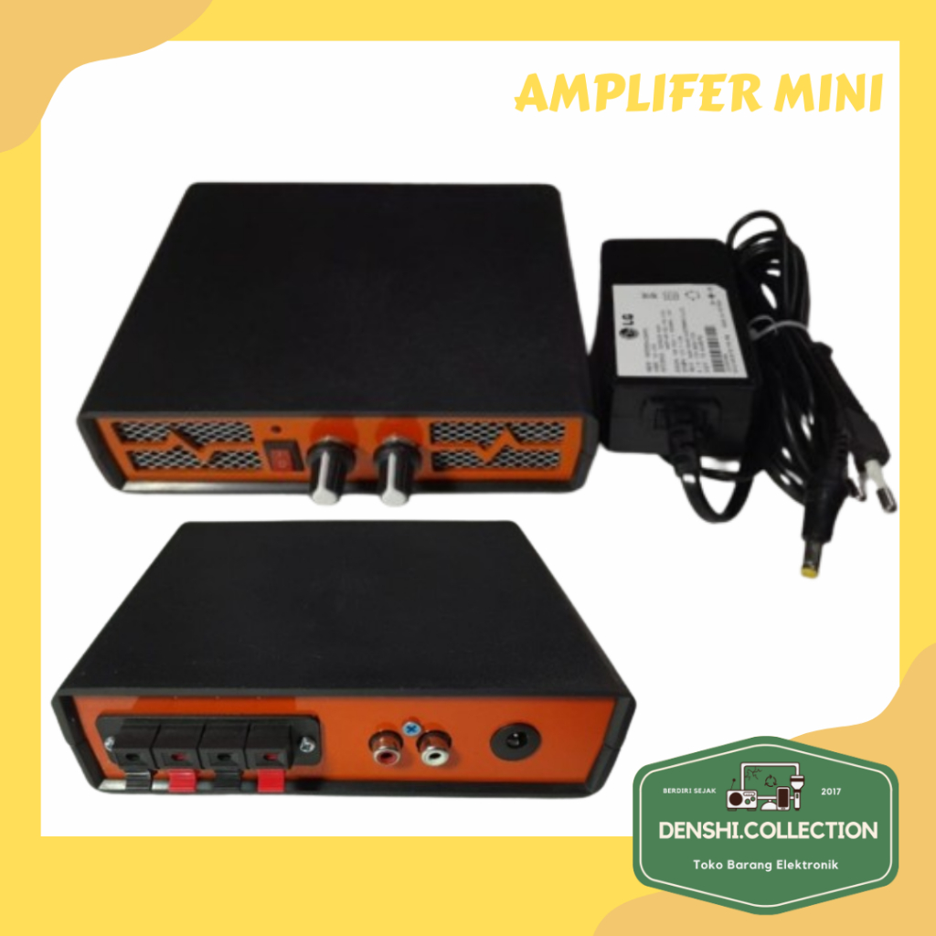 Amplifer Mini I Amplifer Rakitan I Amplifer Untuk Karaoke I power ampli mini 12 volt stereo - Black 