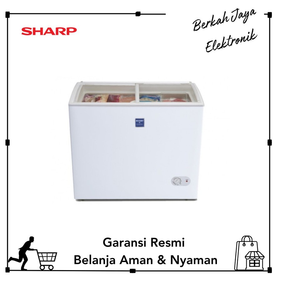 Chest Freezer Sliding Glass Sharp FRW-210 200 L kaca geser frw210