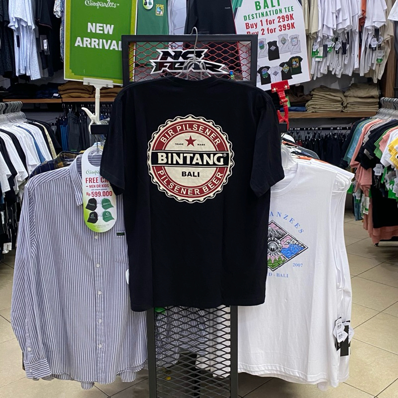 Kaos Bintang Bali Pria Hitam Katun 100% Original Lokal Brand