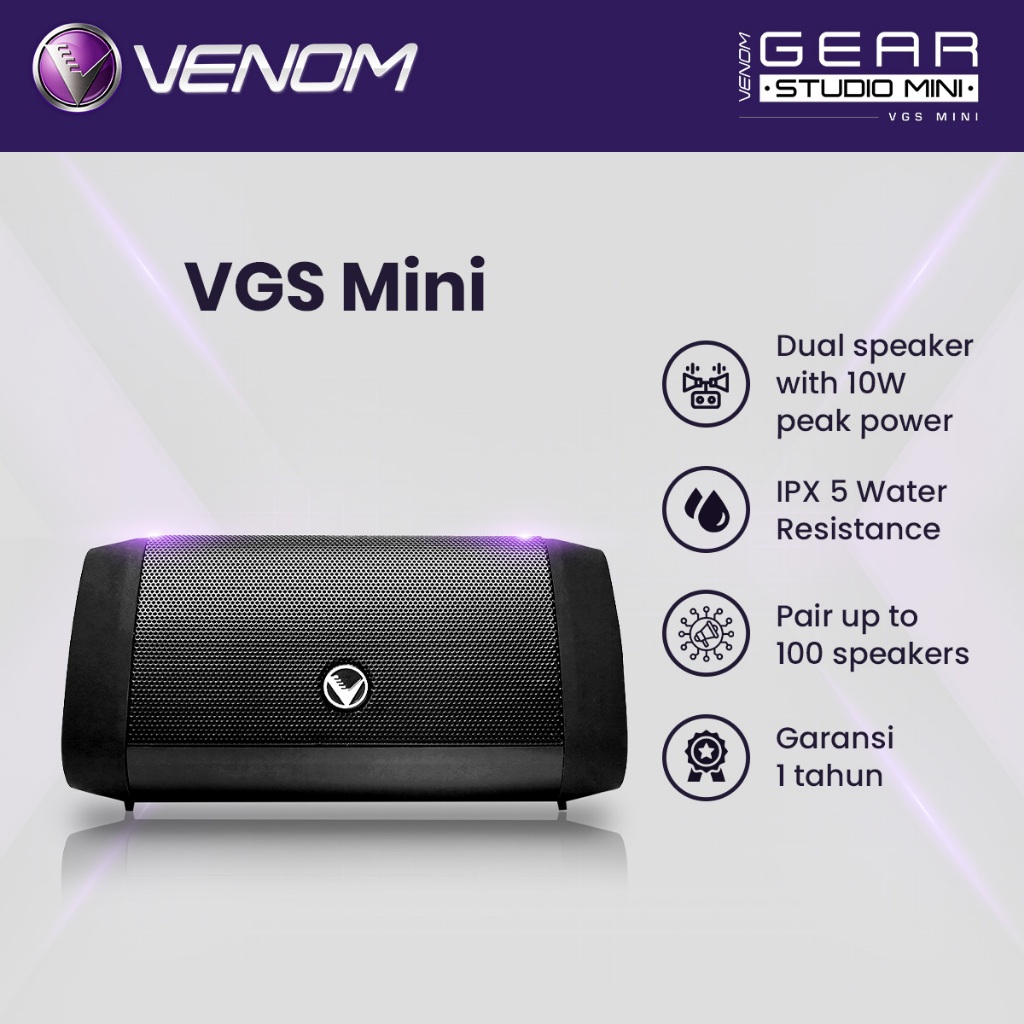 Venom Gear Studio VGS Mini Wireless Bluetooth Speaker with Dual Speaker