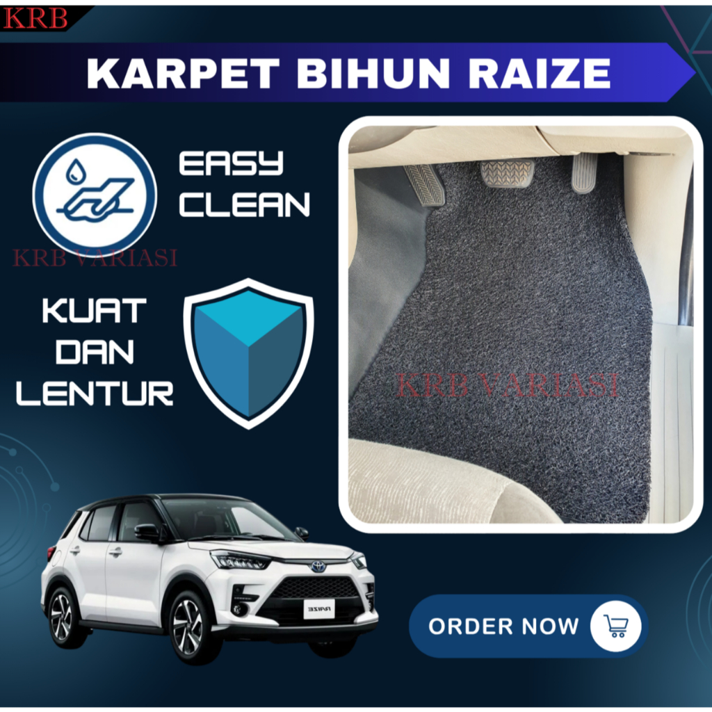 Karpet Lantai Mie Bihun Sintetis Mobil Toyota Raize Premium Karpet Mie Raize Fullset Karpet Raize