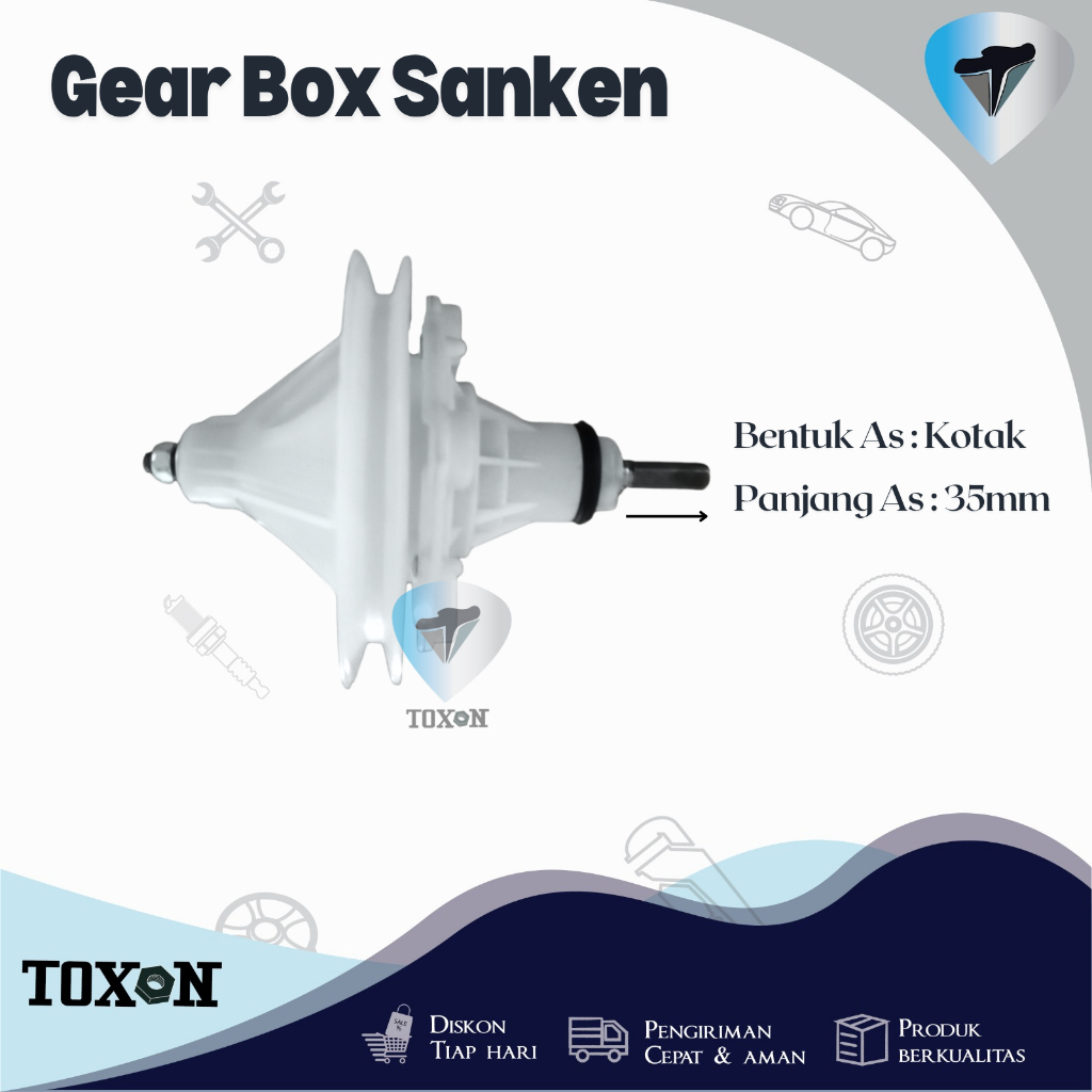 Gear Box Mesin Cuci Sanken / 2 tabung / Gir Box / Gear Box / Mesin Cuci / Sanken / 35mm / AS kotak