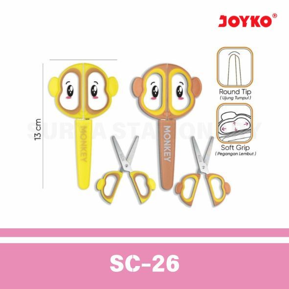 

(PCS) Gunting Mini Joyko SC-26 Monkey / Scissors Joyko SC-26 Bentuk Monkey