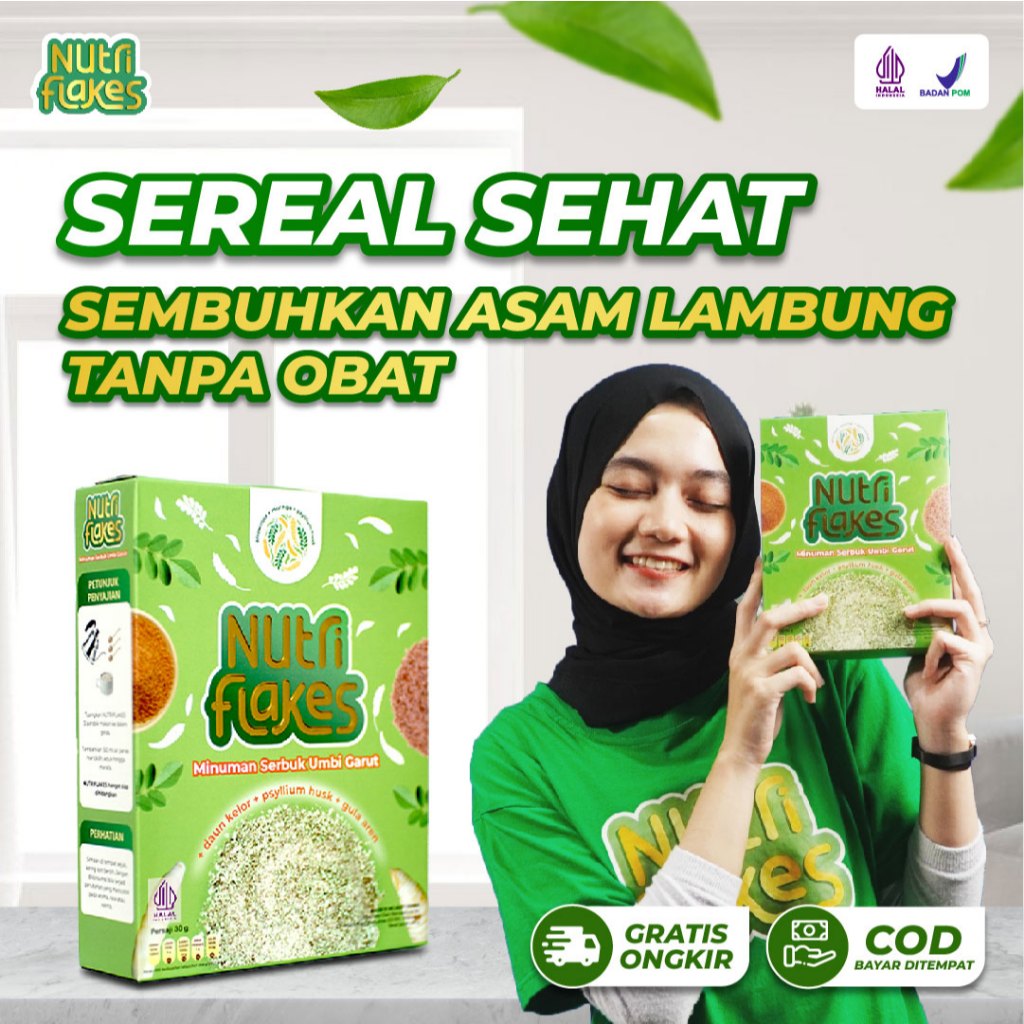 

Nutriflakes Sereal Umbi Garut Asam Lambung - Ampuh Mengatasi Asam Lambung Gerd Maag Promo Diskon