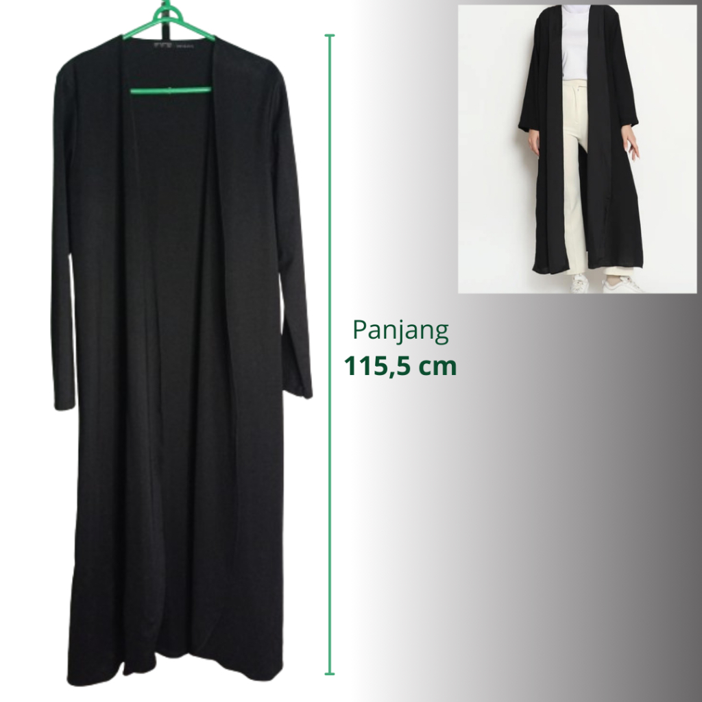 Cardigan Panjang Hitam .second