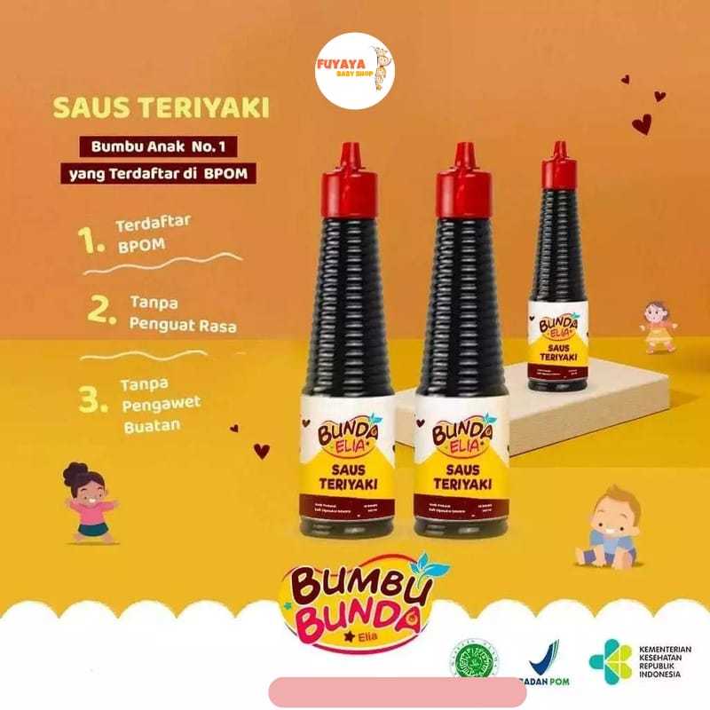 

BUMBU BUNDA Elia Saus Teriyaki 140ml - Bumbu Masak / Bumbu Anak Sehat / Penambah Bumbu Makanan / Saos Teriyaki / Kecap / Penambah Rasa Makanan / Bumbu Sehat / Bumbu Mpasi / Penyedap Rasa / Bumbu Marinasi / Bumbu Tumis