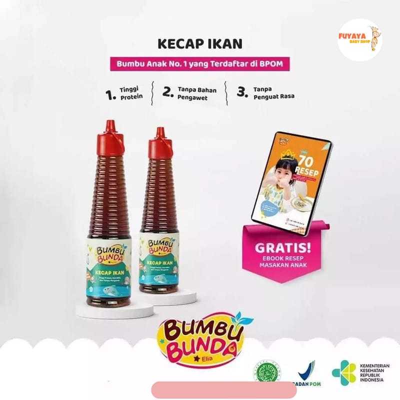 

BUMBU BUNDA Elia Kecap Ikan 150ml - Bumbu Masak Anak MPASI / Penambah Bumbu Makanan / Bumbu Masak / Kecap Saos / Bumbu Makanan / Tanpa Pengawet / Kecap Ikan Halal / Bumbu Marinasi / Bumbu Tumis / Saus Salad / Saos / Penyedap Rasa Ikan BPOM