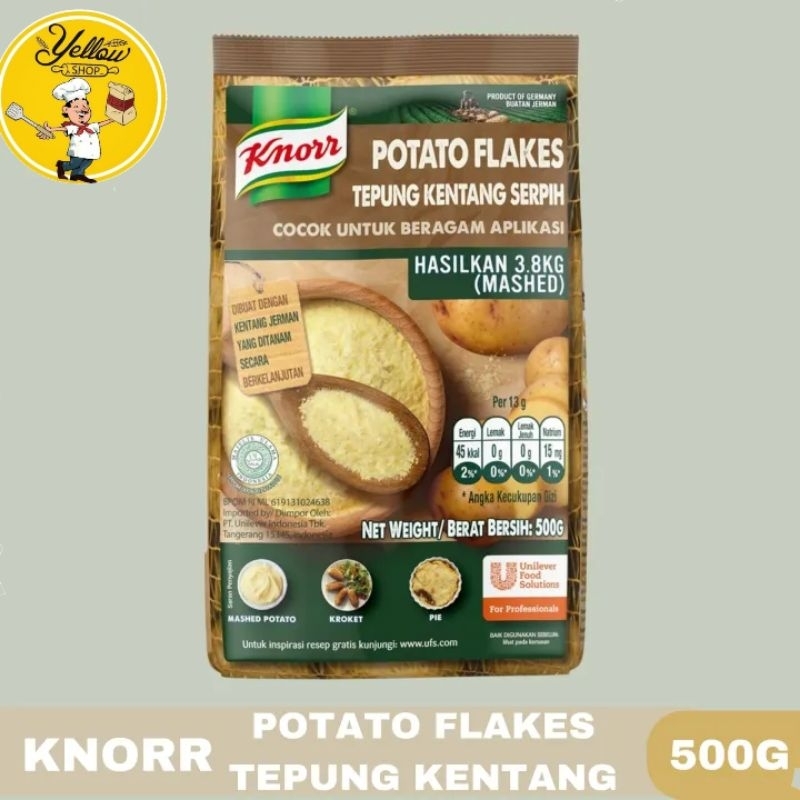 

Knorr Potato Flakes / Tepung Kentang Serpih / Tepung Kentang Kering 500g