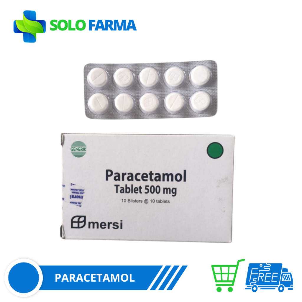 Paracetamol 500 mg Mersi Obat Penurun Demam | Pereda Nyeri isi 10 Tablet