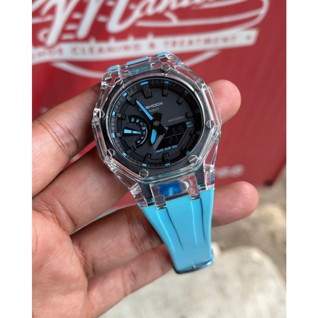 Casio G-Shock GA-2100-1A2DR MOD Original Transparant Light Blue