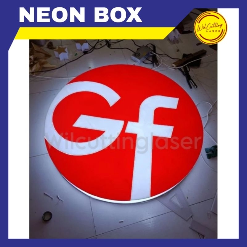 Neon Box Custome/ Neon Box Bulat/ Plang Lampu /Neon Box Mini