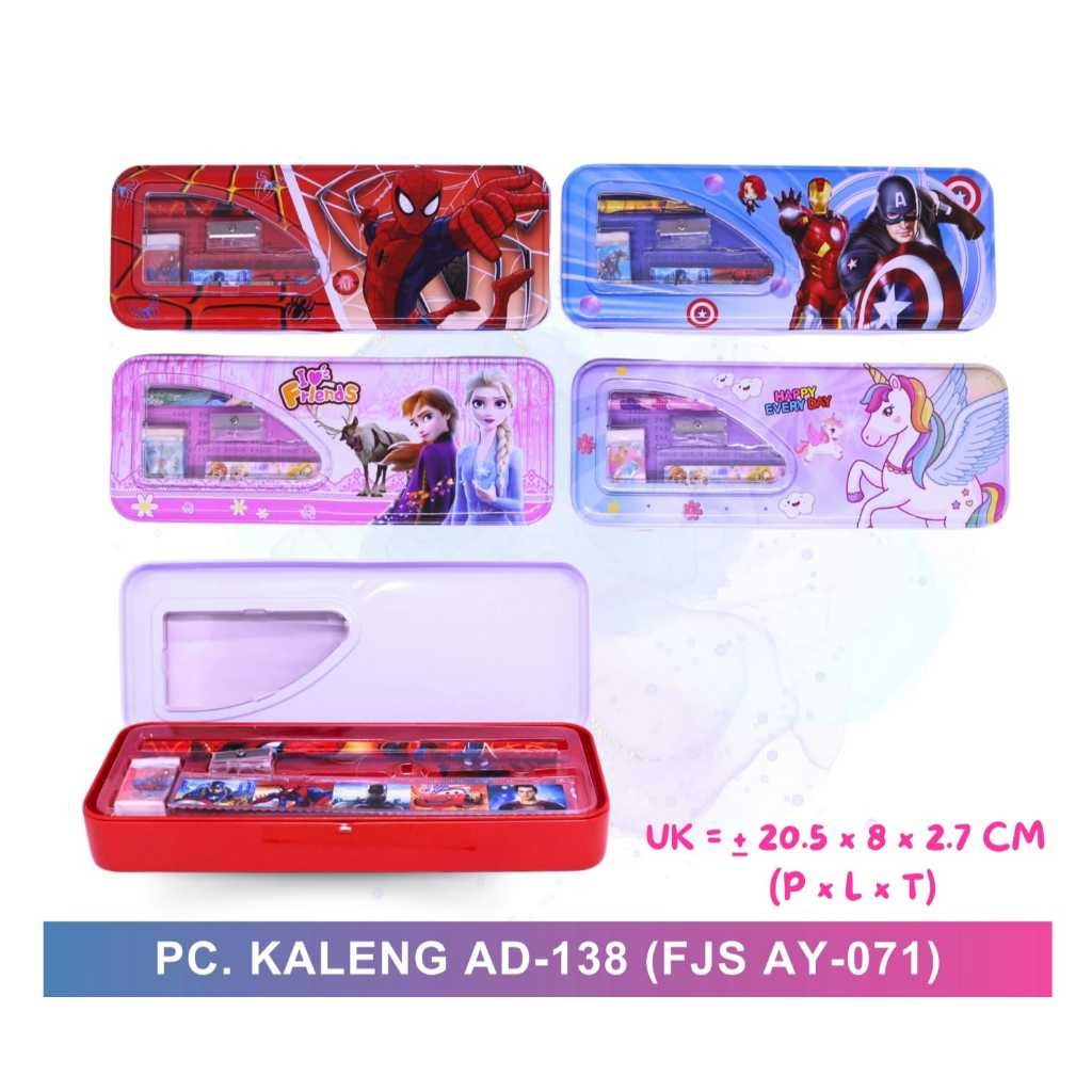 

Pensil Case/ Kotak Pensil/ Tempat Pensil Kaleng 2Susun + Stationery Set/ Tempat Alat Tulis Set