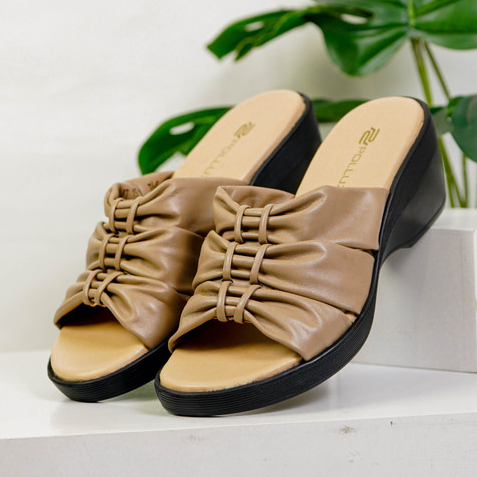 Pollux Wpojt 15 Sandal Wedges | Wedges Pesta | Wedges Wanita Bahan Kulit