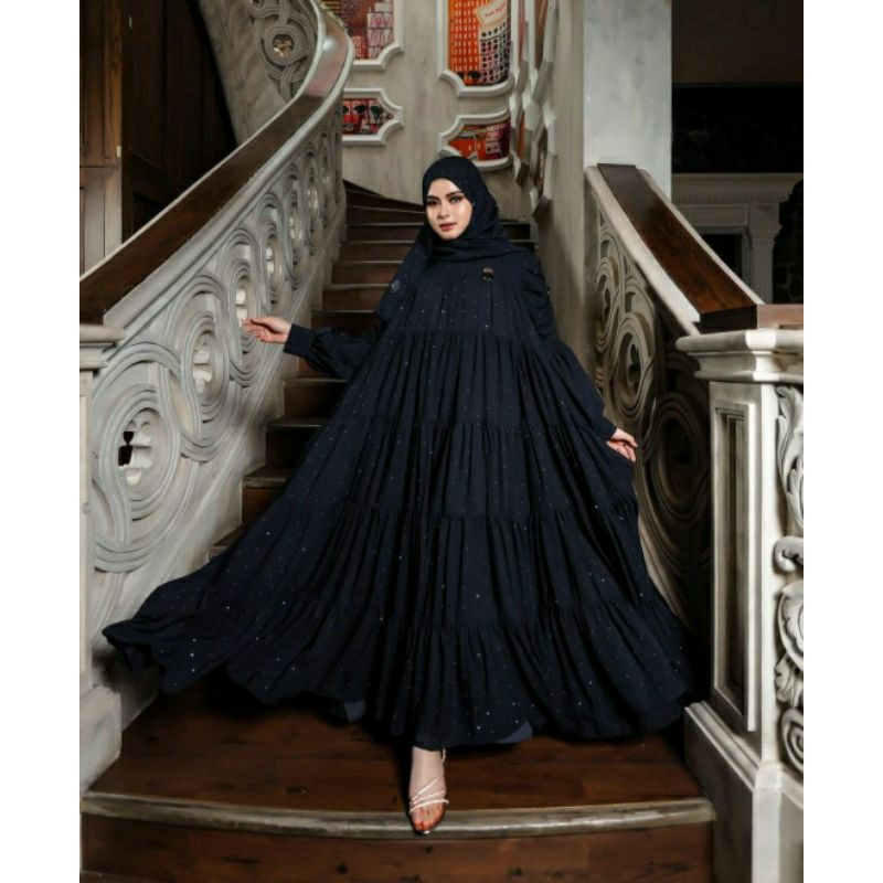 gamis original brand shella saukia (NAVY)
