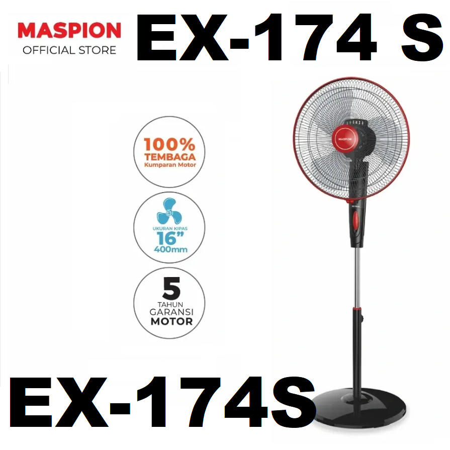 Maspion Kipas Angin 16 Inch 16" - EX-174 S / EX 174 S / EX 174S / EX174 S / EX174S