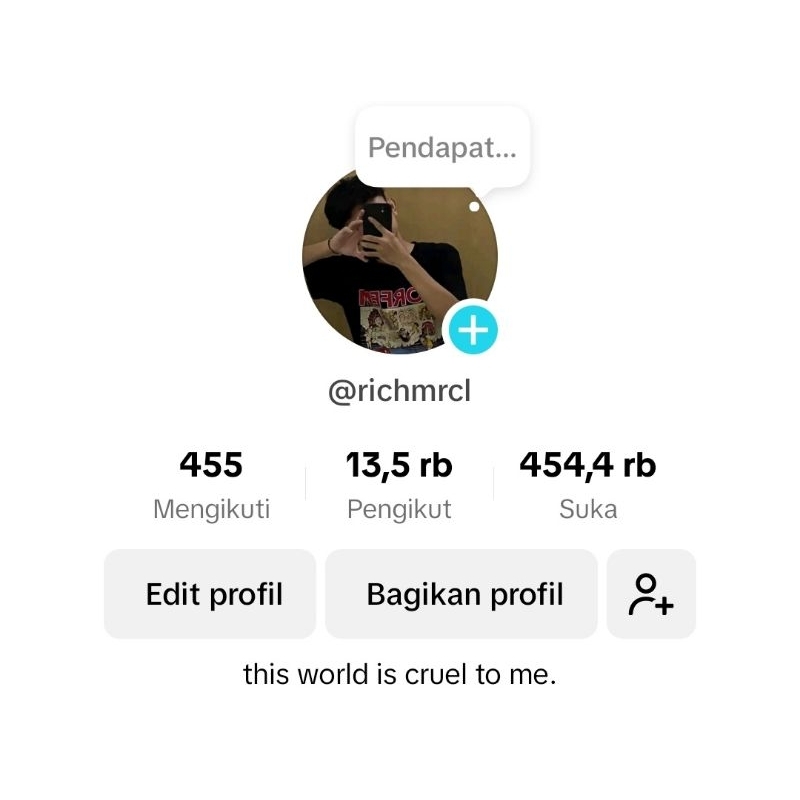 Akun Tiktok 13,5K followers