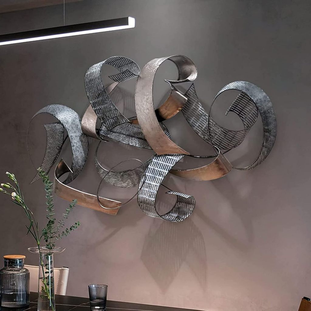 CLAI Wall Decor WallDecor Art Nordic Hiasan Dekorasi Pajangan Dinding Rumah Kamar Tidur Cafe Resto Kantor Tembok Metal Besar Bahan Besi Emas Anti Karat Lukisan Frame Ukuran Besar 3D Mewah Kreatif Gantungann Dinding