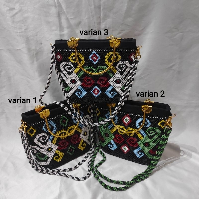 Tas Selempang Manik Dayak kalimantan