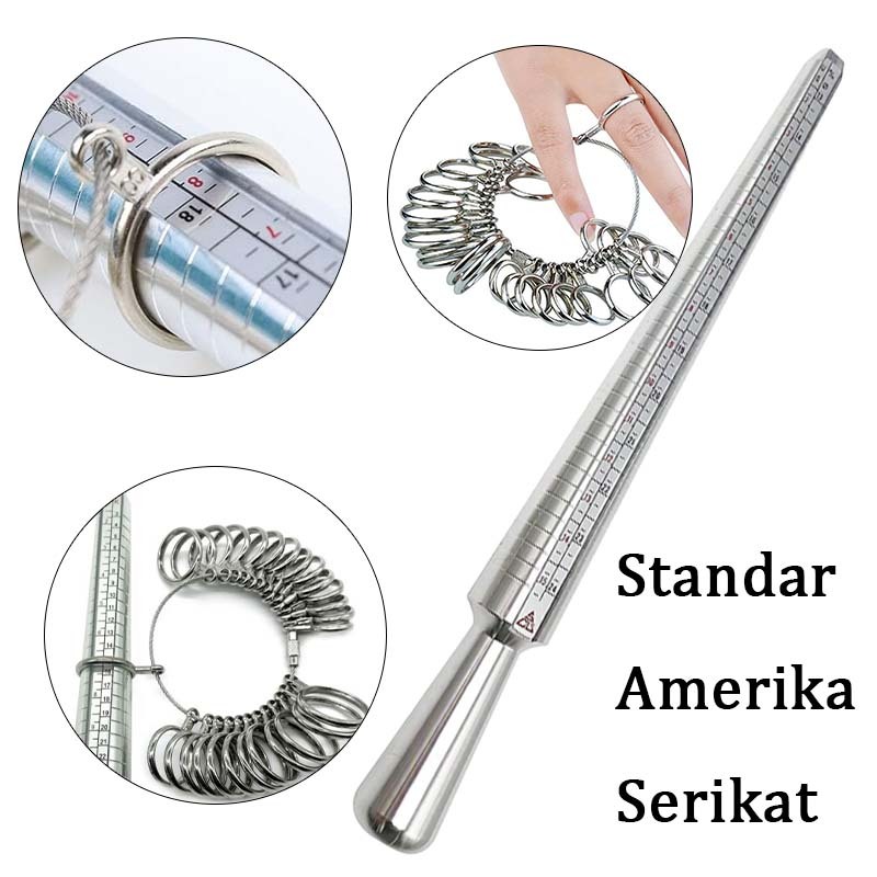 Ring Sizer Cincin Alat Pengukur Cincin Jari Ring Ukuran Jari Cincin Ring Sizer 0-13