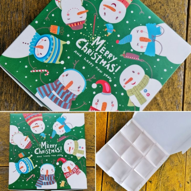 

( 10 Pcs Dus dan Kartu Ucapan) Dus Hampers Natal Sekat 9 Ukuran Dus 22