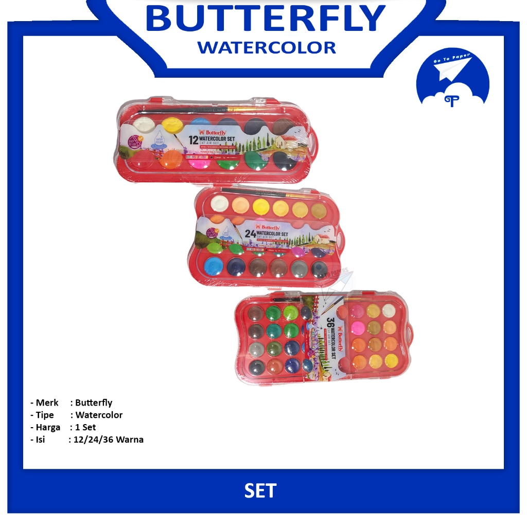 

Butterfly - Watercolor Cat Air Set Warna - SET