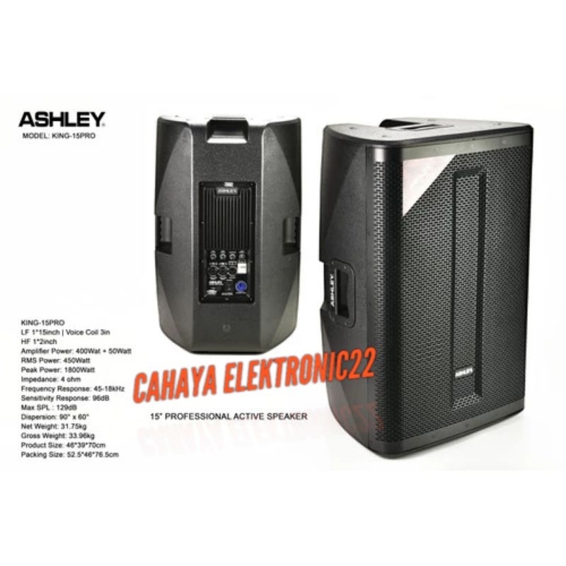 Speaker Aktif Ashley King 15 Pro Original 15 inch Ashley King-15PRO