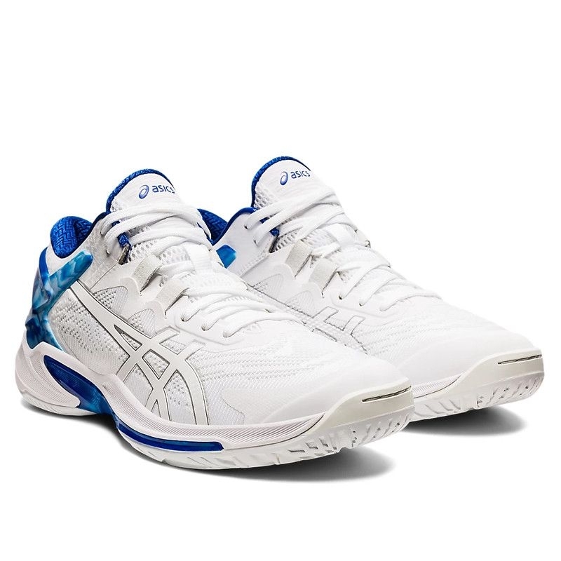 Sepatu Asics Gel Burst 25 White Blue Olahraga Volly Men's