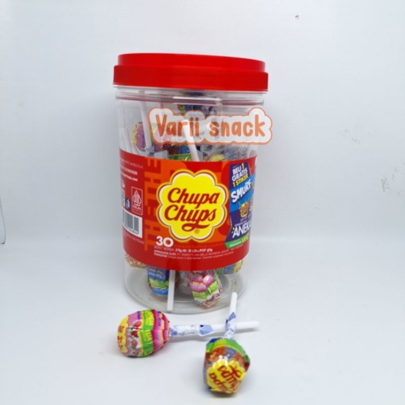 

Chupa Chups Permen Kembang Gula Aneka Rasa 1 Jar 30 pcs