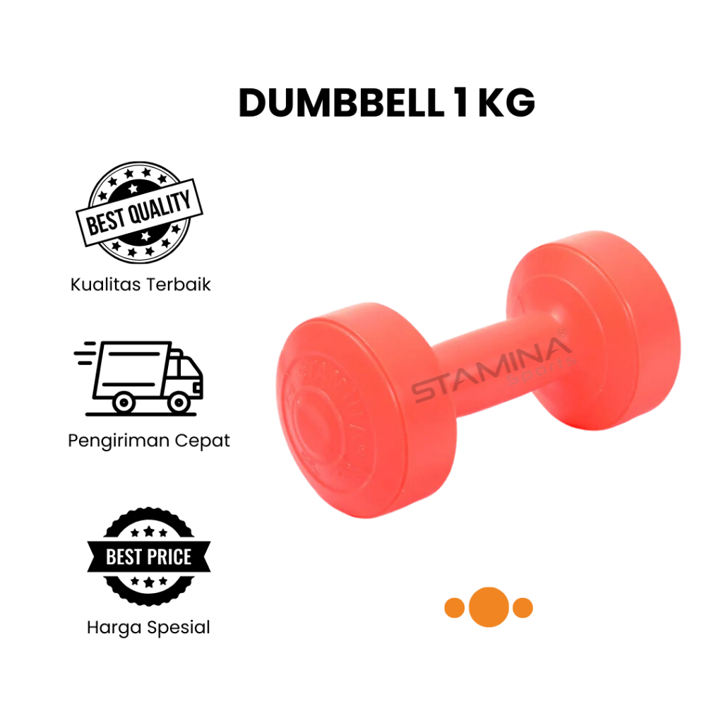 Stamina - Dumbell / Dumbel/ Dumbell Plastik 1kg Orange