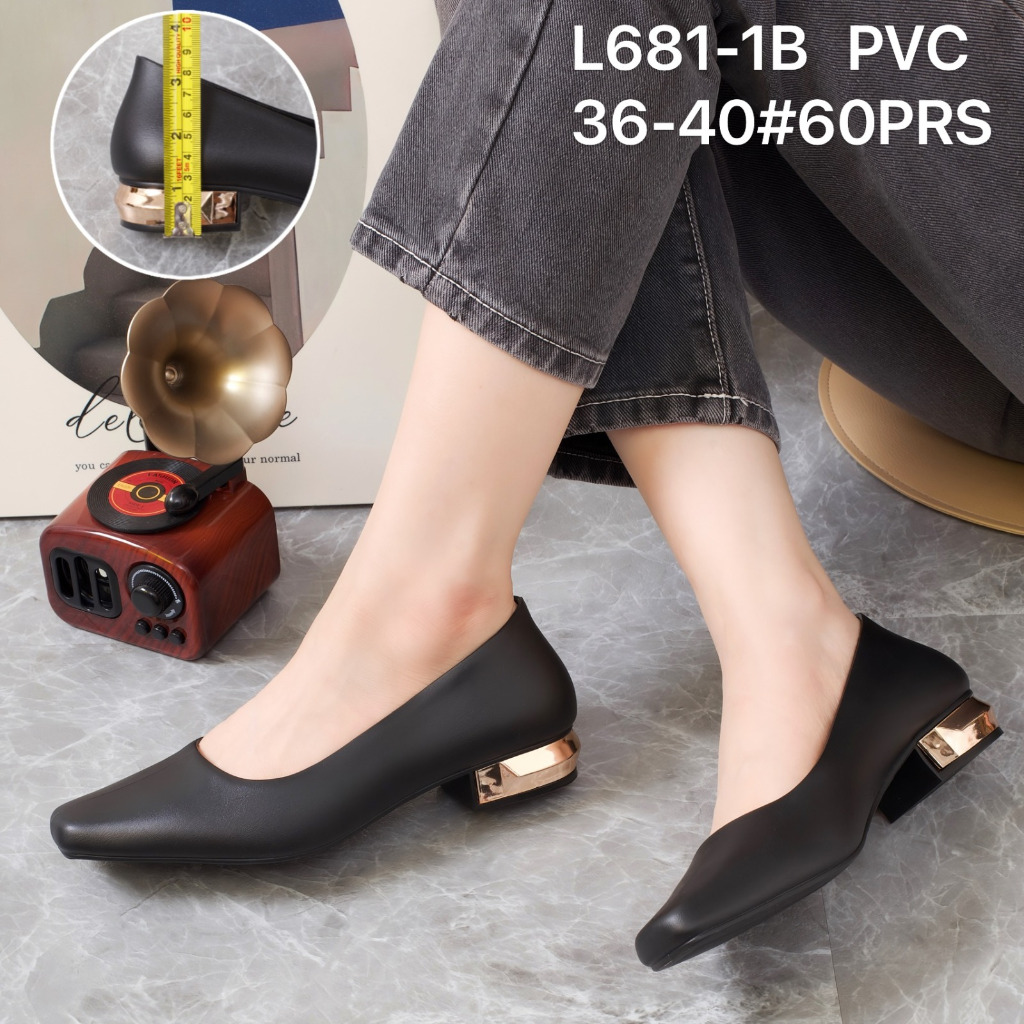 Sepatu Wanita JIHYO Flat Shoes Glossy Jelly Import Kekinian MJ-L648-1B / L646-1B / L681 - 1B