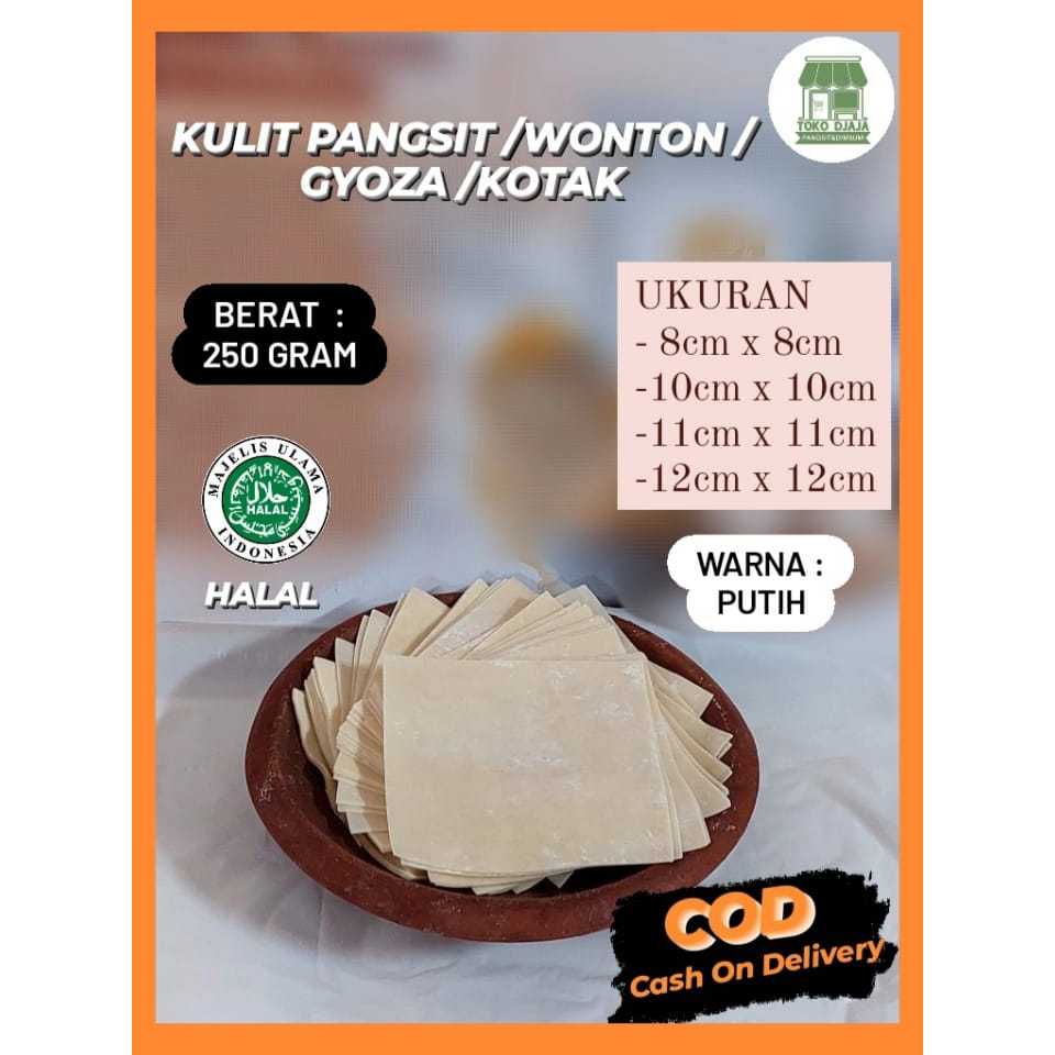 

Kulit Pangsit Goreng Kotak Kemasan 250 gram Putih Kulit Pangsit Enak,Gurih,Halal, Bergizi