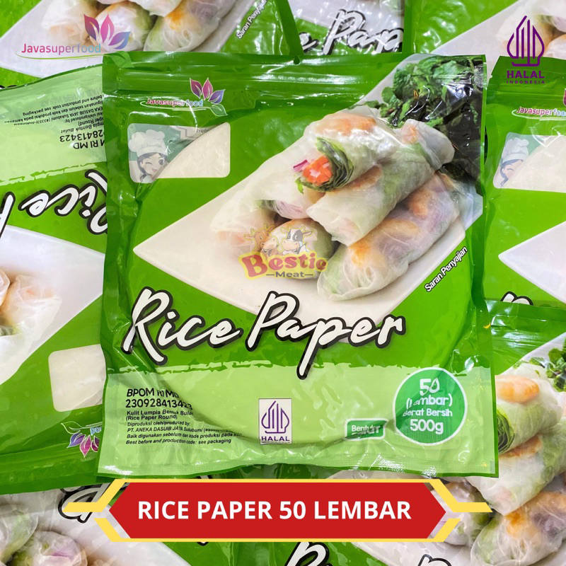 

Java Super Food Rice Paper Spring Roll Ricepaper Bulat Isi 50 Lembar Halal