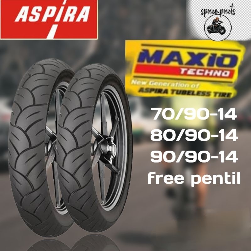 ban tubles matic Aspira maxio techno ring 14 (70/90,80/90,90/90) free pentil 100% original produksi 