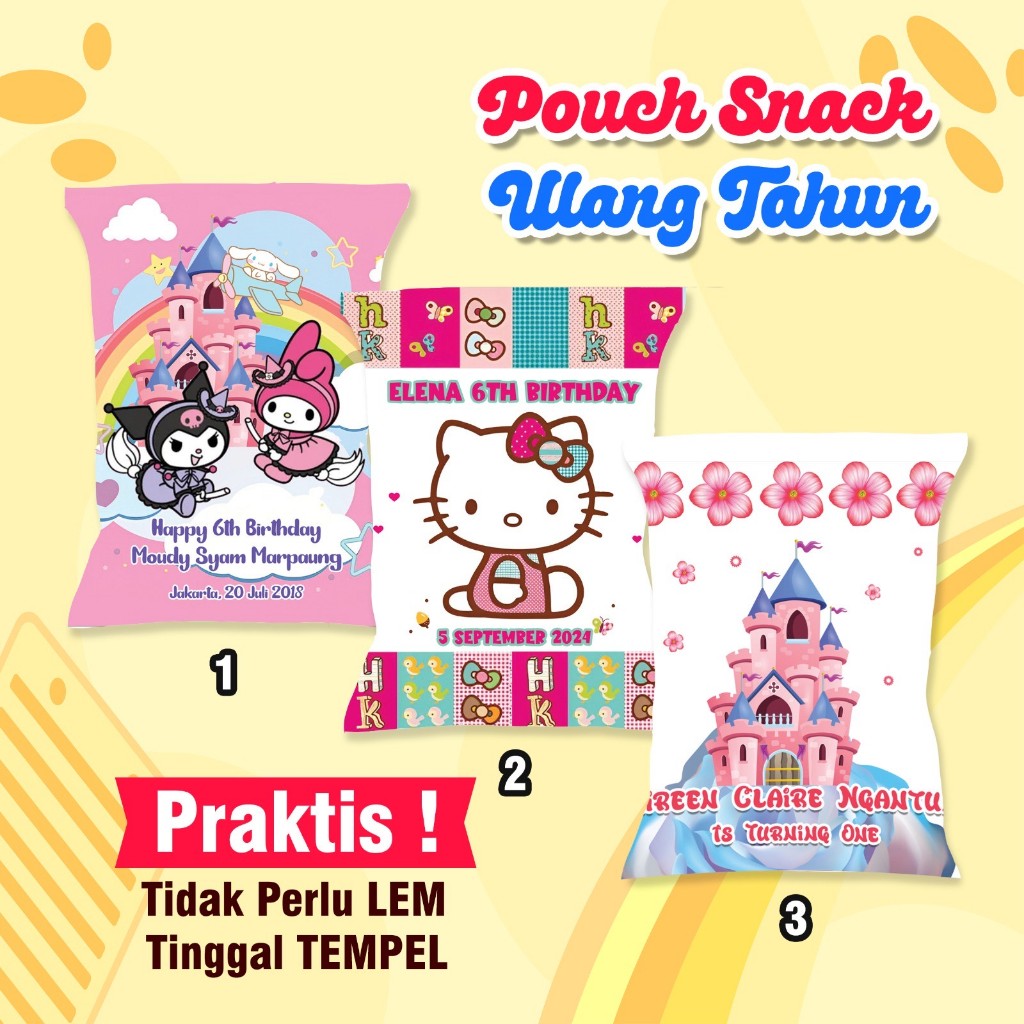 

Souvenir Ultah Snack Bag Custom Mewah