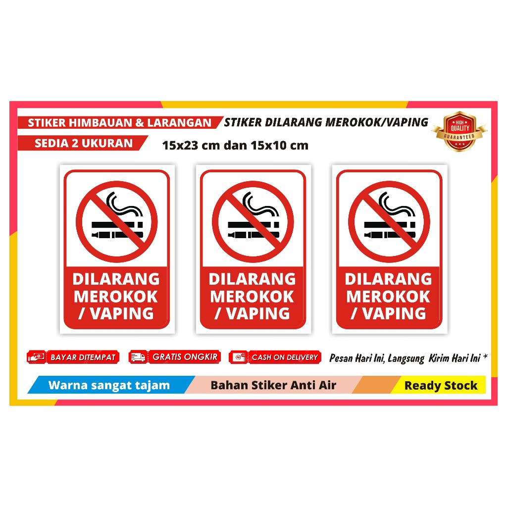 

STIKER DILARANG MEROKOK/VAPING