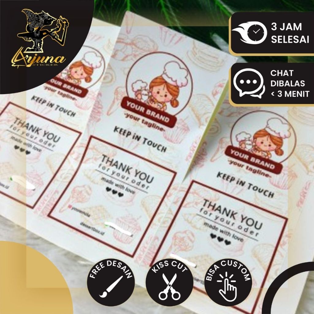 

SPC 4 1-7 Cetak Stiker Logo Olshop Custom Sticker Custom Bahan Chromo Stiker Label Makanan