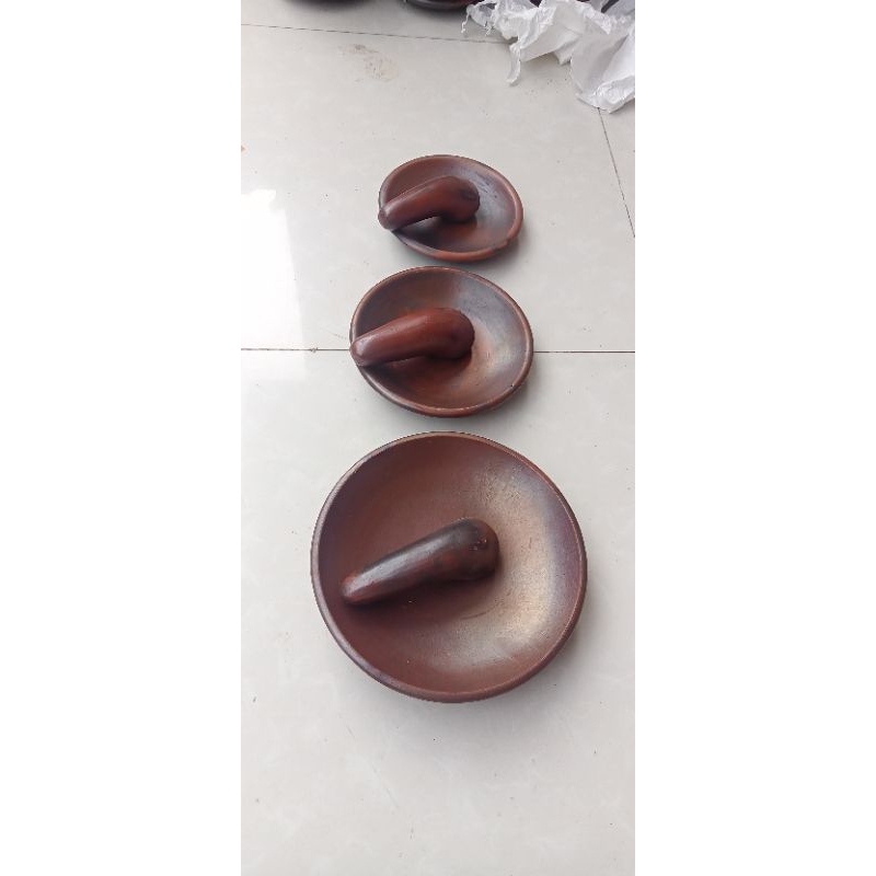 Cobek gerabah set ulekan