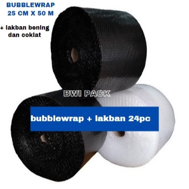 

25Cm BubbleWrap + Lakban Coklat Bening 24 pc/Bubblewrap mix/Lakban Mix termurah