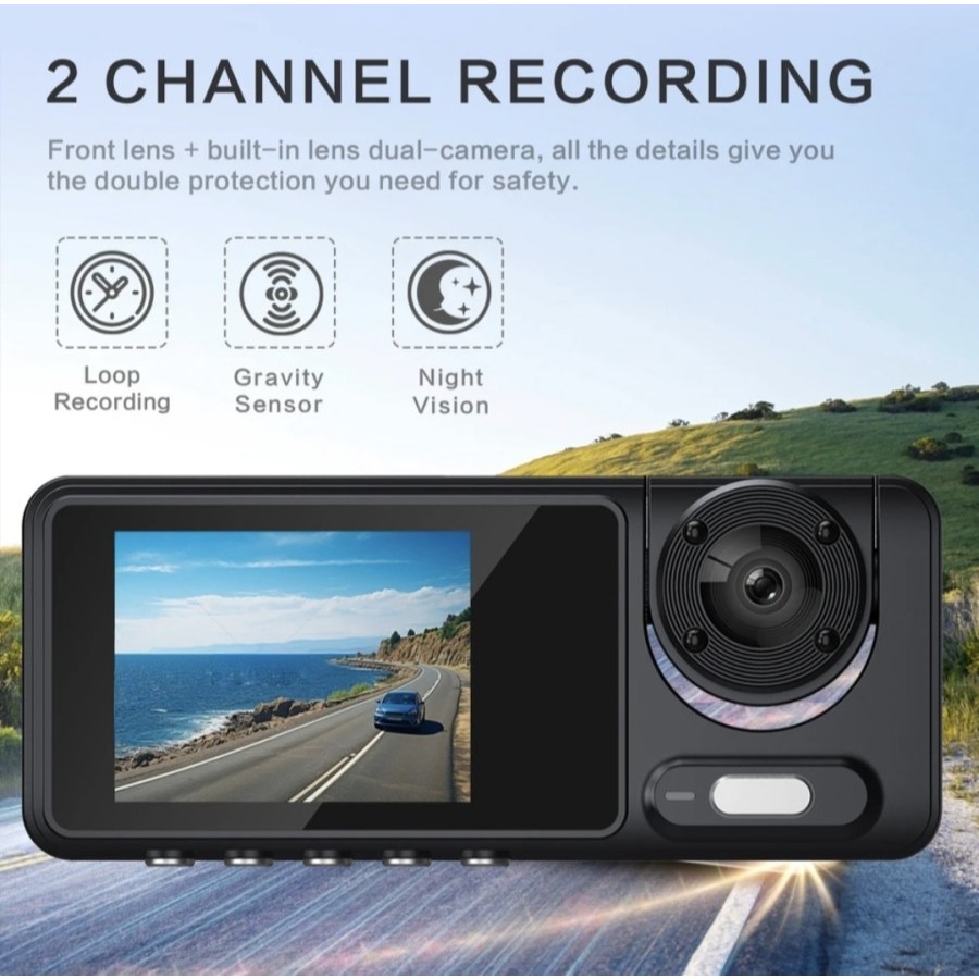 kamera mobil 2K wifi dual camera IPS 3inch dvr gps dashcam S16