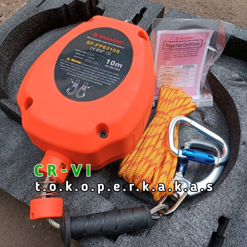 Ratcablle Fall arrester Sabuk Pengaman 10 Meter Nagasaki Original Safety