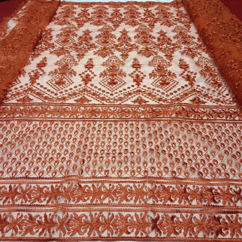 (COD) Kain Tulle Bordir Sapto | New Desain | Motif Antik | Kain Meteran